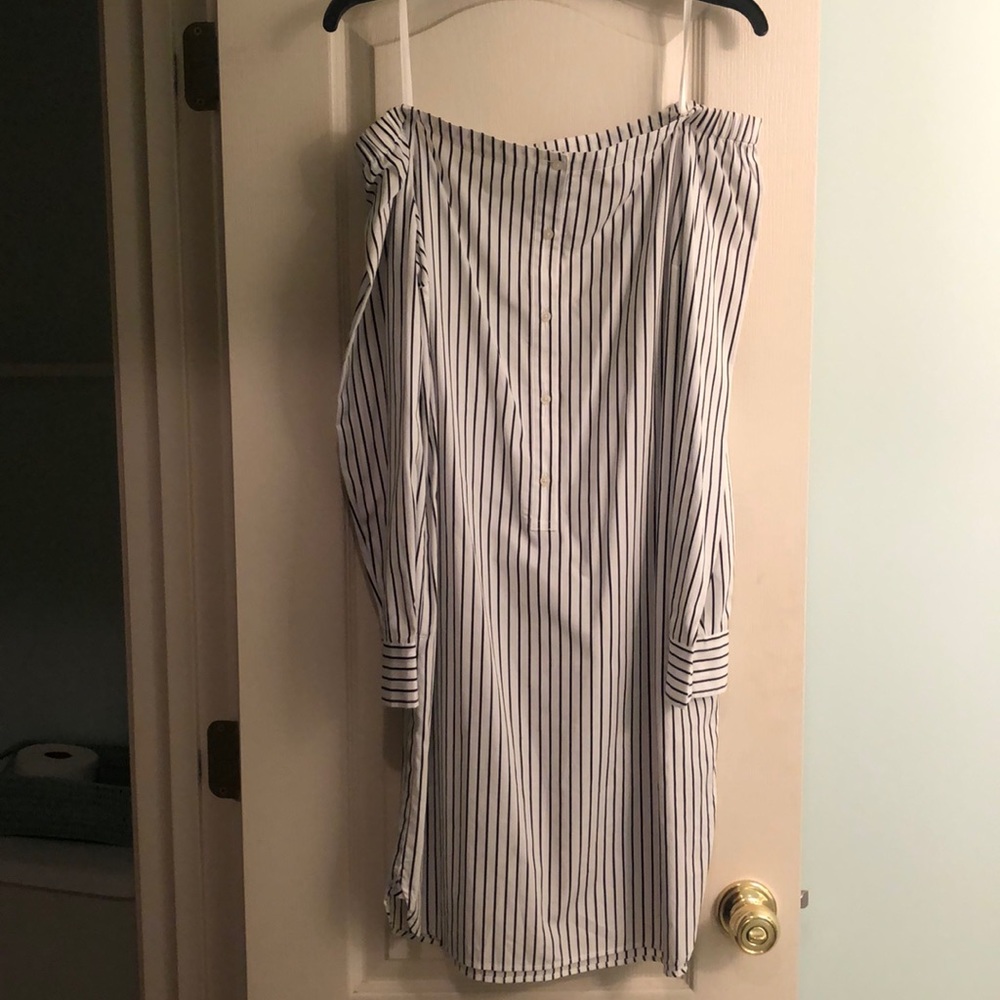 Ralph Lauren Striped Off the Shoulder Dress